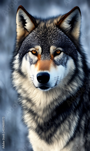 Portrait of a wolf, AI Generated © Karl