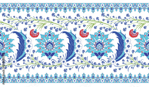 tile border vector inspired by ottoman tile art