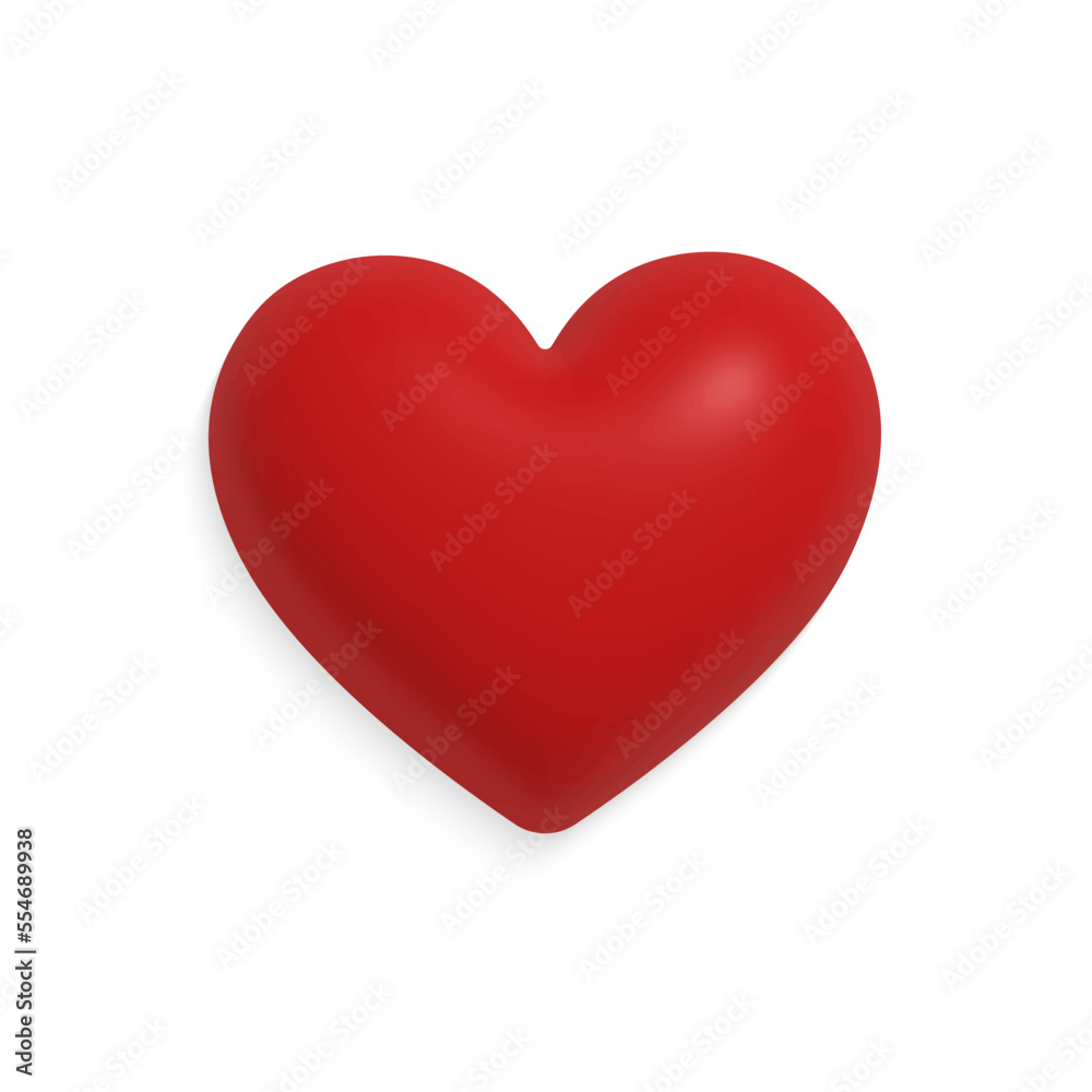 Vector illustration with isolated valentine red heart.