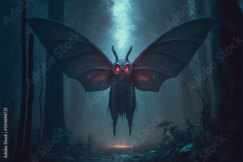 Mothman Fantasy Folklore Concept Art Monster photo