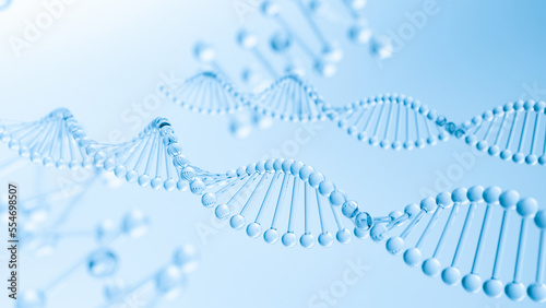 3D rendering of molecular structure background of Biotechnology