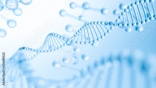 3D rendering of molecular structure background of Biotechnology
