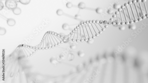Canvas Print 3D rendering of molecular structure background of Biotechnology
