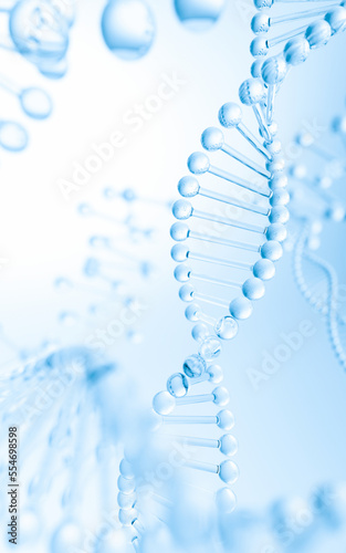 3D rendering of molecular structure background of Biotechnology