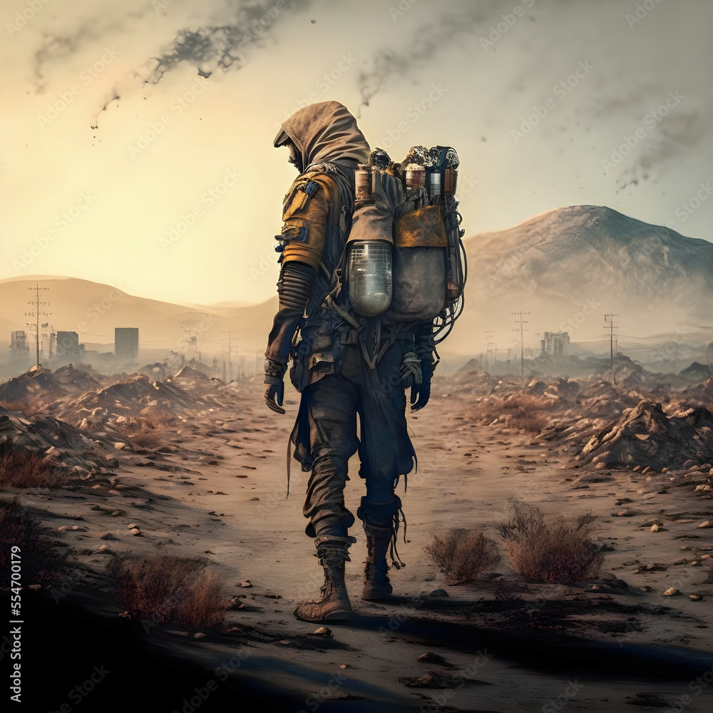 The world after the atomic bomb, nuclear war, post-apocalyptic city, abandoned city The world after the atomic bomb, nuclear war, post-apocalyptic city, abandoned city