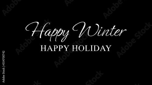 Wallpaper Mural Happy winter holidays greeting Handwritten Animated Text in white color, alpha background Torontodigital.ca