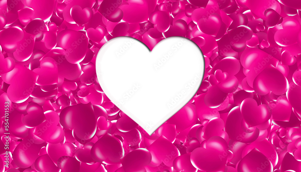 3d pink heart with hole in center full frame of valentines day decoration isolated on white background