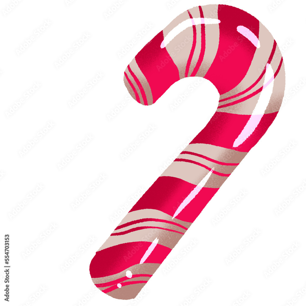 Christmas caramel cane. Striped mints without wrapper. Christmas caramel cane. Striped mints without wrapper.
