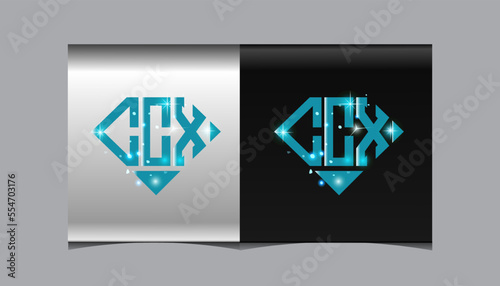 CCX Logo letter monogram with diamond shape design template.
 photo