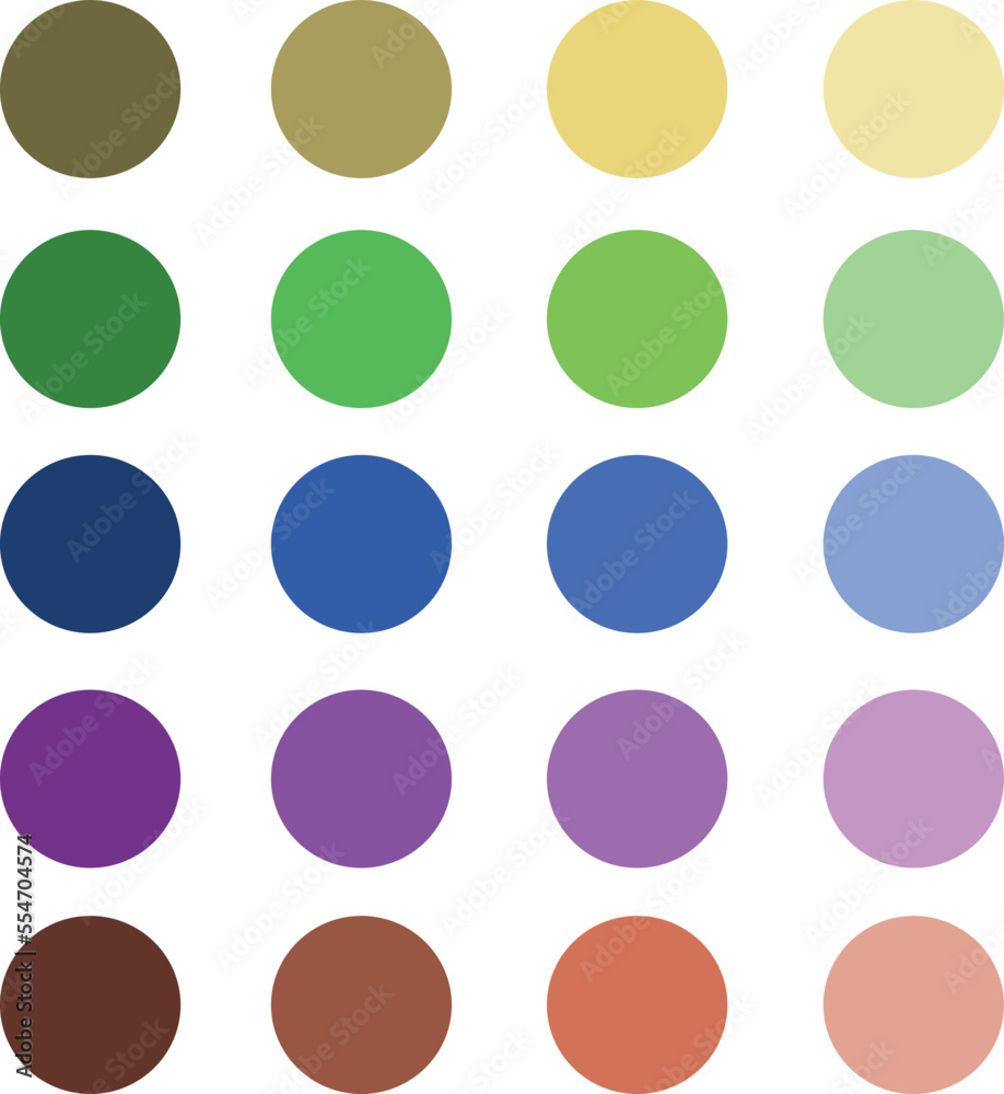 vector illustration sticker set isolated circles of different colors