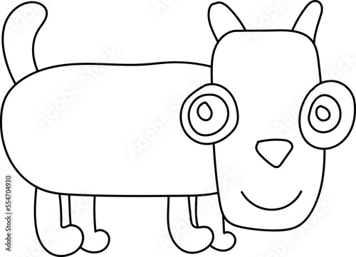 vector illustration of a black outline of a cat character
