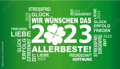 wir wünschen das allerbeste 2023 mit glücksklee