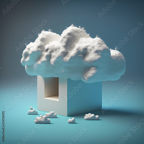 Cloud on block created with AI