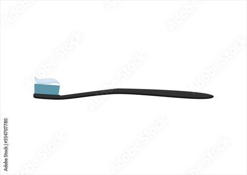 toothbrush flat design vector illustration. Dental concept. Toothbrush with toothpaste isolated. Flat design, care health, hygiene healthy,vector illustration