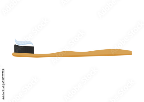 toothbrush flat design vector illustration. Dental concept. Toothbrush with toothpaste isolated. Flat design, care health, hygiene healthy,vector illustration