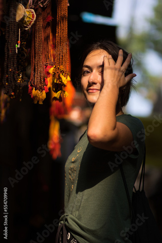 Portrait of a girl in an indian bazaar