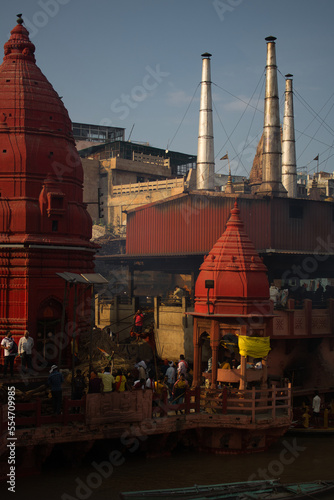 Indian crematory in Varanasi temple