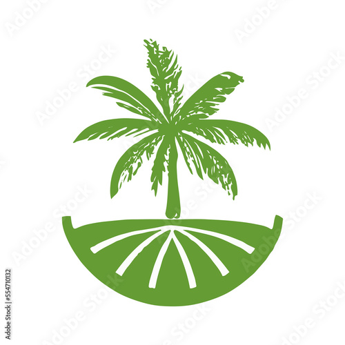 Flat Style Tree Banana Logo Design. Tree Banana fruit logo design template. Vector.