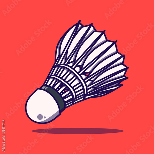 Badminton ball sport icon cute vector art illustration
