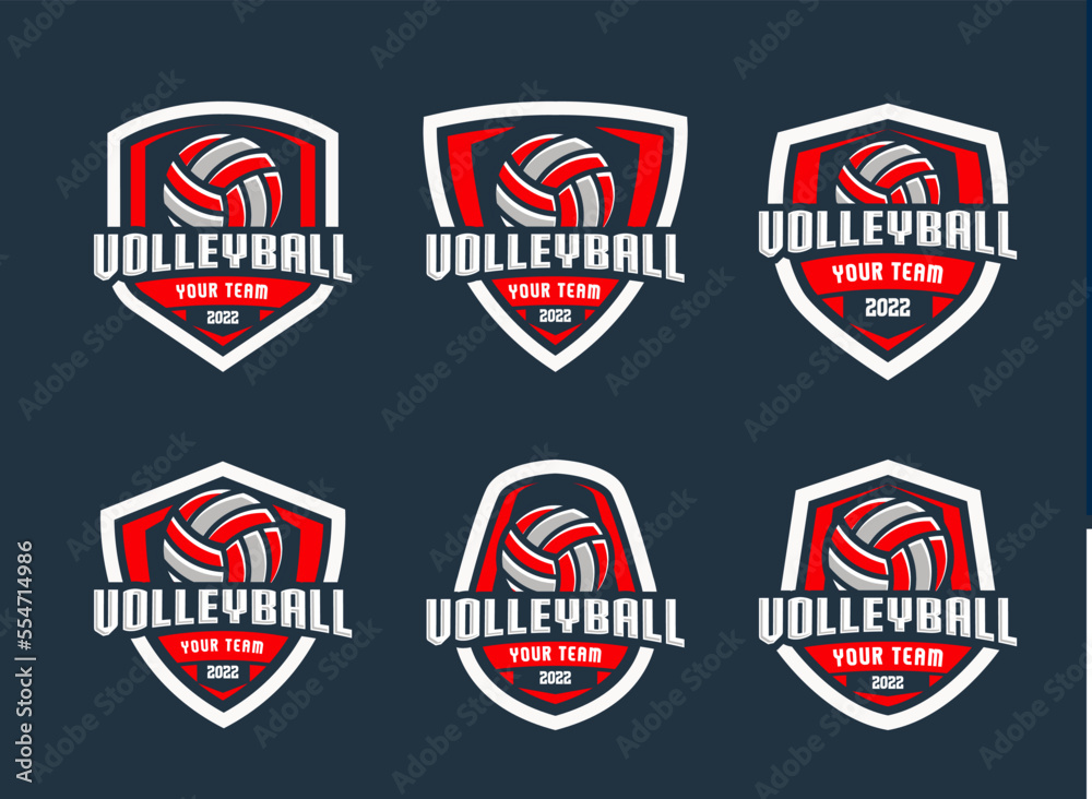 Volleyball logo, emblem collections, designs templates. Set of Volleyball logos