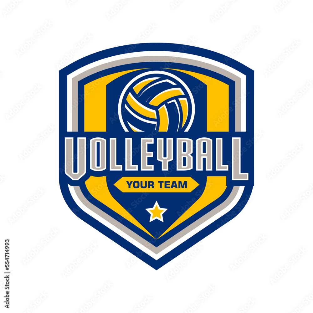 Volleyball championship logo, emblem, icons, designs templates with