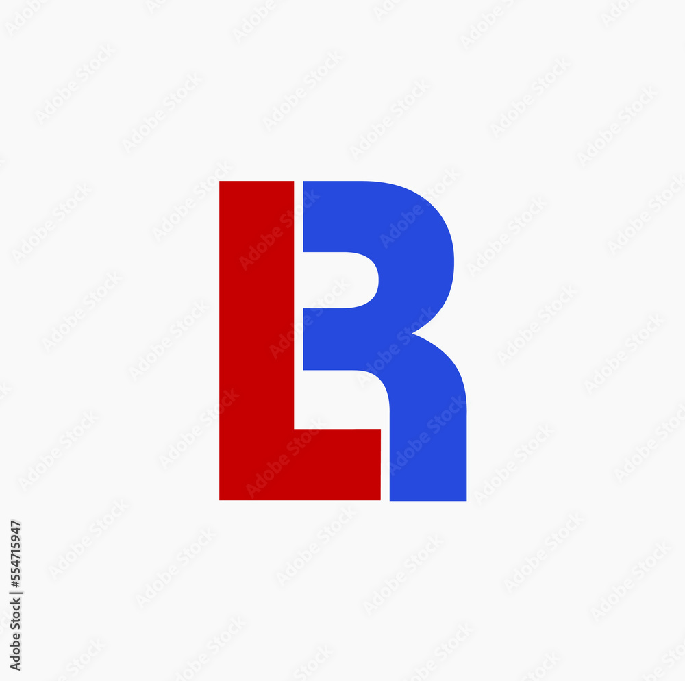 LR company name initial letters icon. LR monogram.