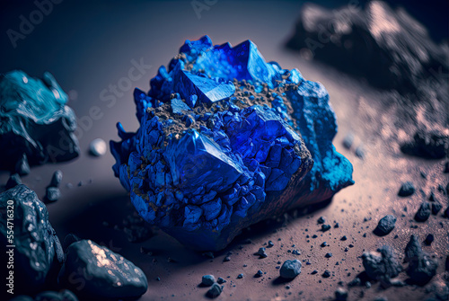 Cobalt, raw mineral. Generative AI