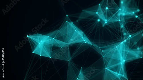 Blue network connection structure. Science background. Abstract digital background. Big data visualization. 3d rendering.