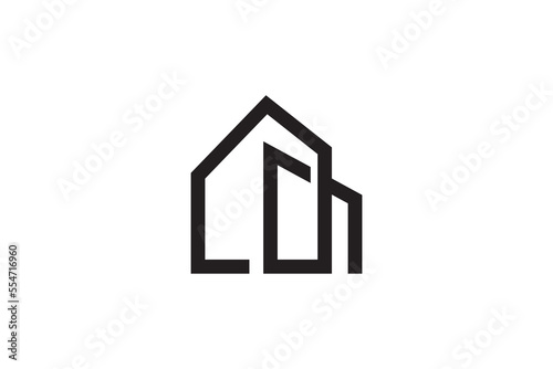 House design logo in simple flat design concept