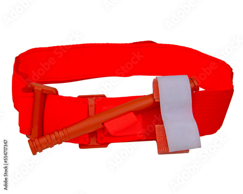 Medical tourniquet for stopping blood isolated on the white