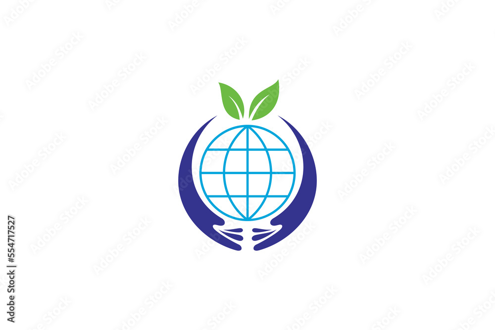 save the earth logo. logo cares for the environment by preserving nature save the earth logo. logo cares for the environment by preserving nature