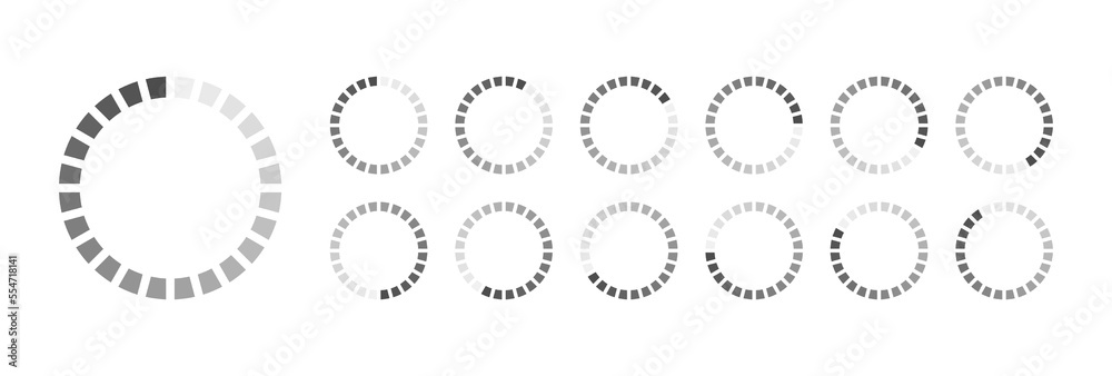 Circular Loading Buffering Icons Vector Video Ready for Animation Gif All Keyframes Frames Bufring Circle Waiting for Connection Buffer Preloader Download Symbol Easy Replace Color