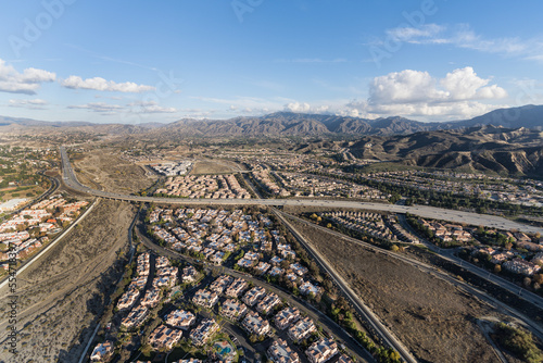 Aerial view of suburban San...