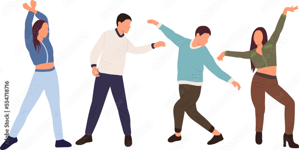 people dancing flat style, isolated vector people dancing flat style, isolated vector