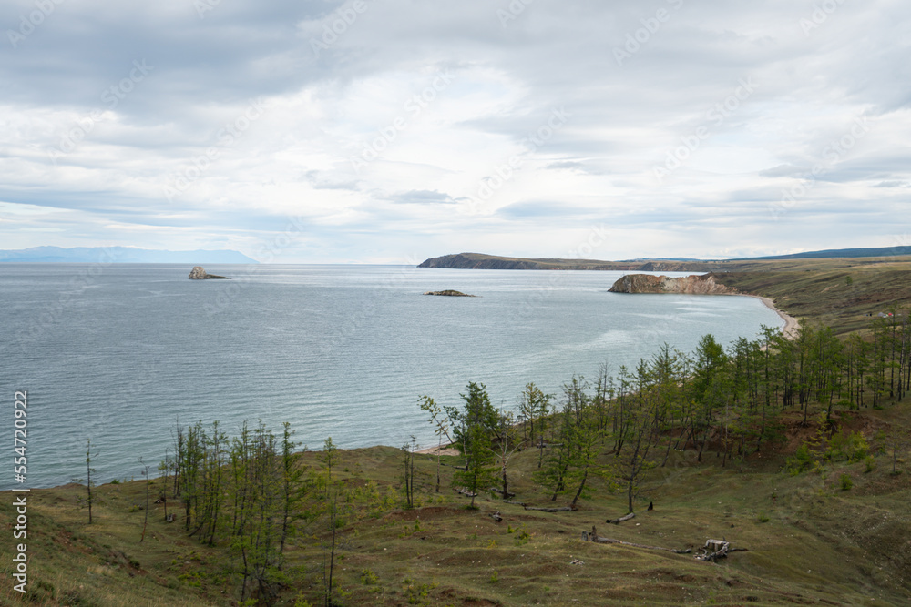 Small Sea and Olkhon Island. Travel and outdoors. Beautiful landscape.