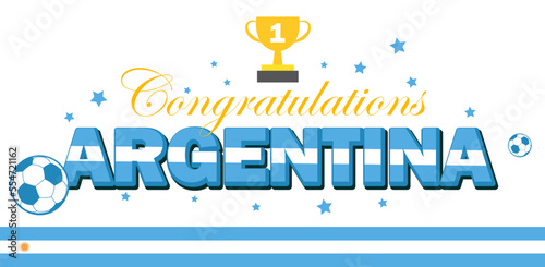 victory cup with flag argentina