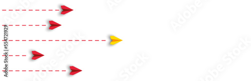 Free Download paper airplanes. red plane changing road. Different thinking, Business leader, personality development idea concept. - GFXLoad