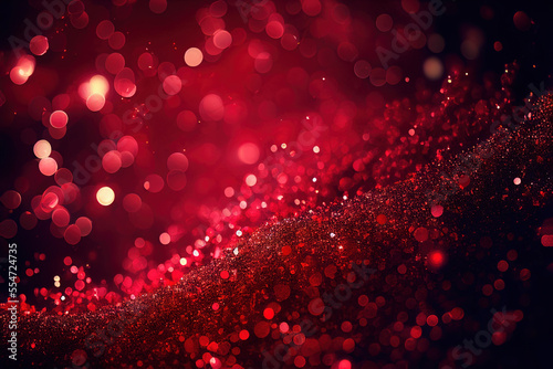 Shining sparkling red glitter bright abstract background, christmas, valentines day, generative ai illustration