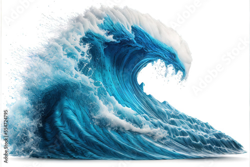 Große Welle auf weißen Hintergrund, Meer, Ozean