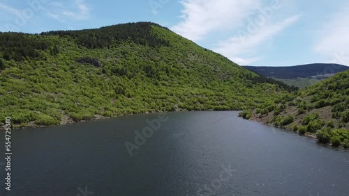 landscape with lake drone