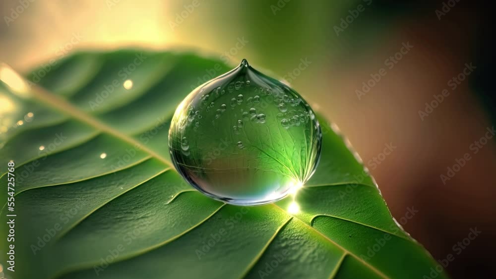 Close-up of water drop on a green leaf
