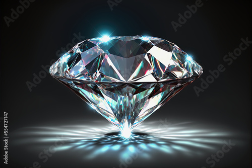 ai midjourney illustration of a glittering shiny diamond against black background