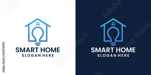 home with light bulb logo design inspirations