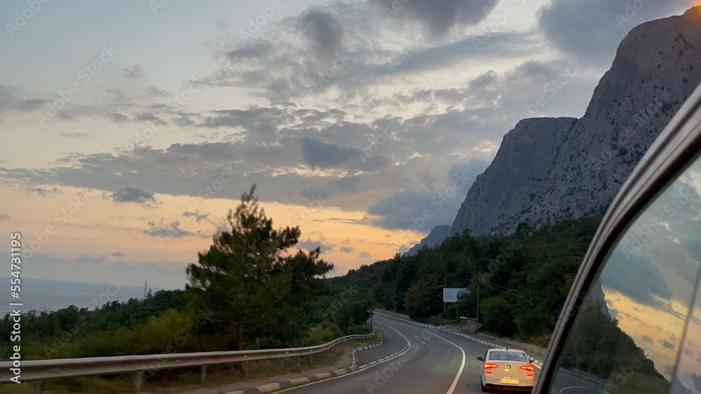 Fototapeta premium sunset in the mountains
