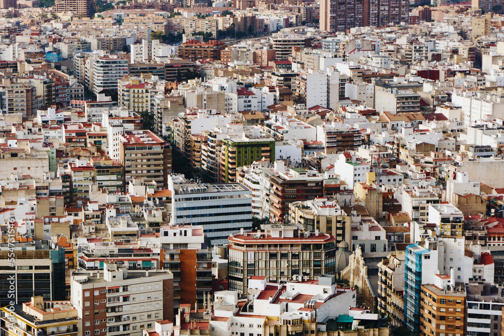 Alicante ciyscape. Spain landscape. Mountain peak view. Panoramic cityscape costa blanca city. Landmark background. St Barba castle hill. Castle of Alicante climbing view. Alicante ciyscape. Spain landscape. Mountain peak view. Panoramic cityscape costa blanca city. Landmark background. St Barba castle hill. Castle of Alicante climbing view.