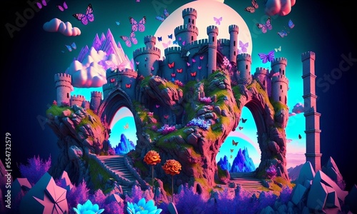 Alien city scenes wallpapers .Generative AI. 