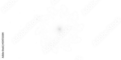 snowflake crystal shape formed by blue dots black and white background transparent
