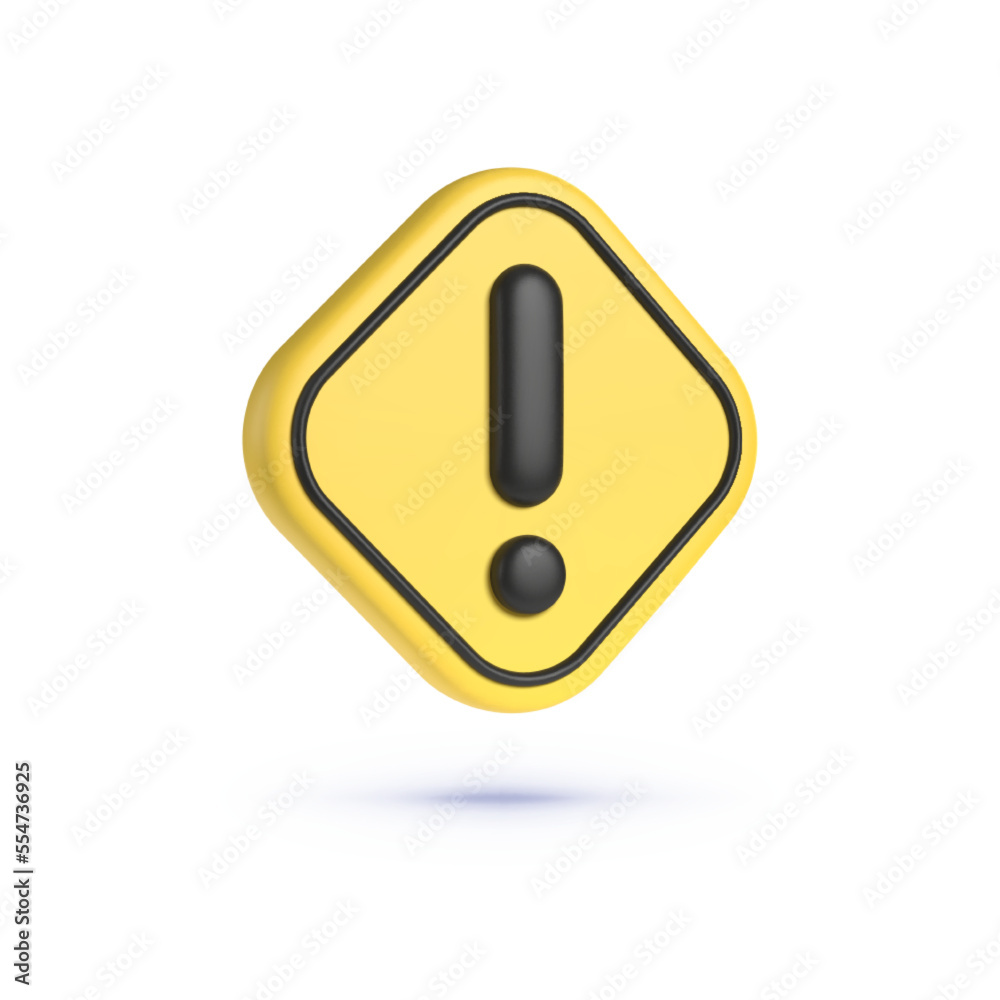 Caution 3d on white background. 3d yellow button. Computer 3d vector. 3d realistic yellow question mark vector illustration Caution 3d on white background. 3d yellow button. Computer 3d vector. 3d realistic yellow question mark vector illustration
