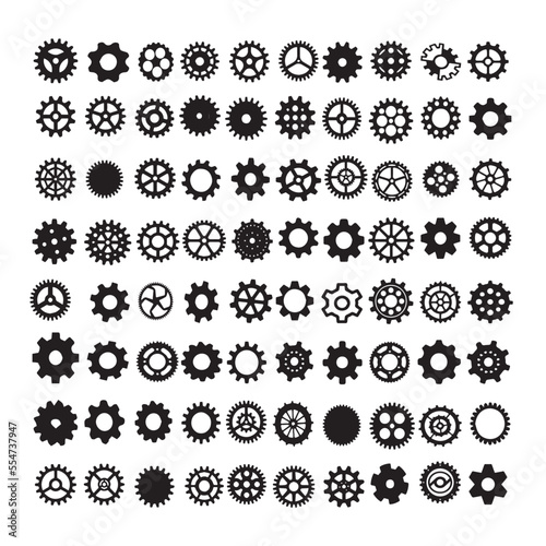 Gears design, wheels clip art, gears silhouette bundle