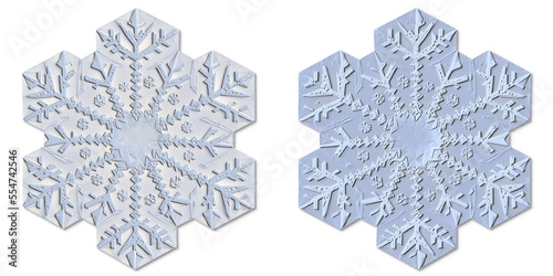Set of snowflakes on a transparent background - digital illustration.